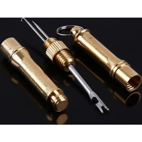 1PCS Gold Fast Hooker Strand Line Knotter Decoupling Device Metal Manual Dual-purpose Hook Fishing Tackle
