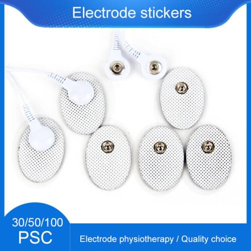 30/50/100pcs Mini Button Electrode Pad Patch Pulse Gel Electrode Pads for Tens Acupuncture Therapy Body Massager Physiotherapy