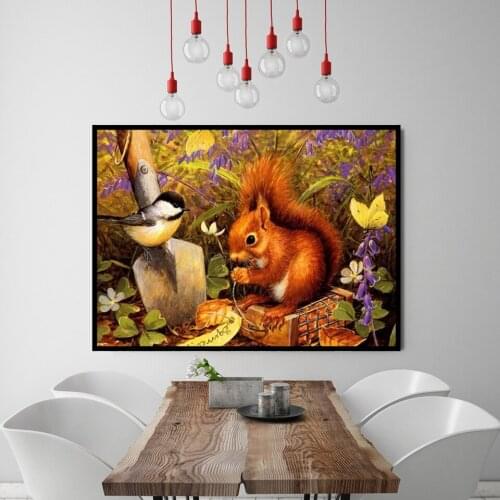 30x40 Diy Diamond Painting 5d for Home Decor , Living Room Decoration ,Squirrel