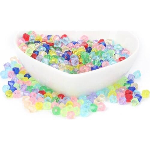 500Pcs Colourful Acrylic Beads 5x5mm For Jewellery Marking Loose Spacer Beads Bracelet Necklace Charm Jewelry Finding