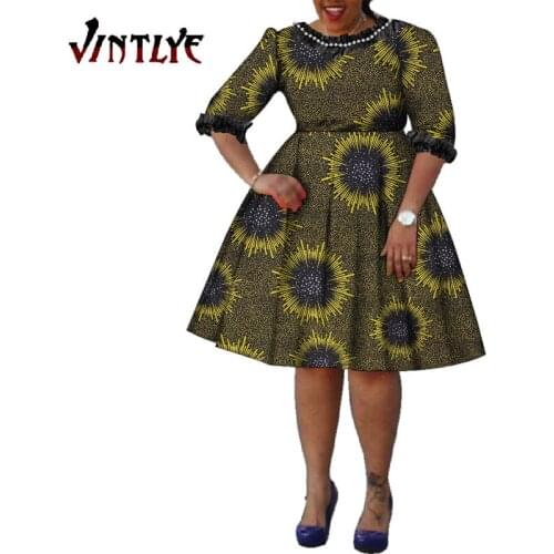 African Dress for Women Vintage Maxi Dress Robe Africiane Femme Dashiki Outfits Lady Gowns Ankara Floral Printed Plus Size WY525
