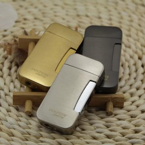 Boutique cylinder metal Windproof Jet Butane Torch Turbo Straight Cigarette cigar pipe Inflatable gas Lighter Accessories