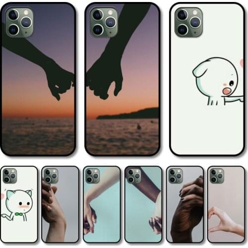 Hand in hand couple Phone Case cover For iphone 12 pro max 11 8 7 6 s XR PLUS X XS SE 2020 mini black cell shell