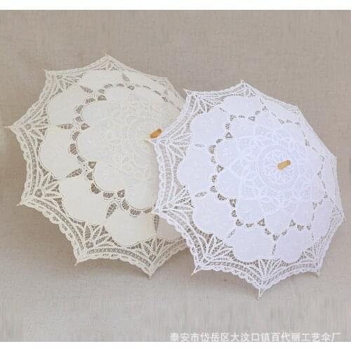 Flower lace lace umbrella creative craft umbrella straight pole umbrella sunshade decorative umbrella