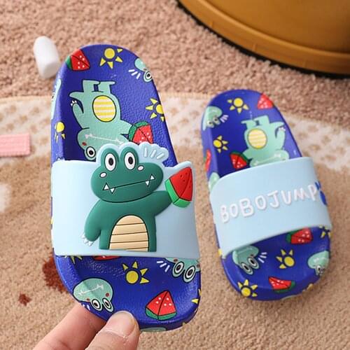 Toddler Kids Printed Slipper Baby Boys Girls Cartoon Cute Animal Letter Non-slip Shoe Colorful Vivid Slippers Shoes Zapatillas