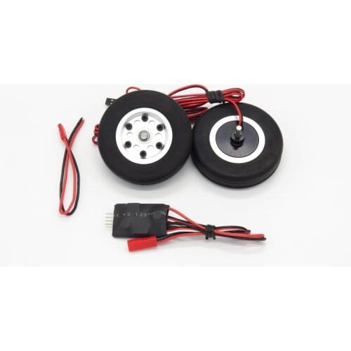JP electric brake wheel with 2 wheels and controller 65mm brake wheel for RC fixed-wing aircraft model landing gear set
