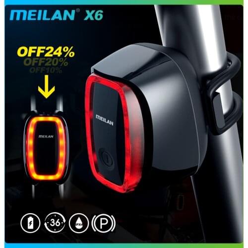 MEILAN X6 Smart Bicycle Rear Light Auto Start / Stop Brake Sensing IPx5 Waterproof Cycling Taillight New 2020 LED Lights