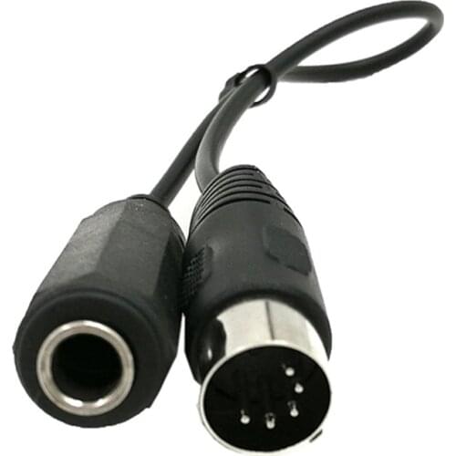 MIDI CABLE 5-Pin Din Male to Monoprice 6.35mm (1/4 Inch) Female TRS Stereo Audio Extension Cable for MIDI keyboard 0.3m
