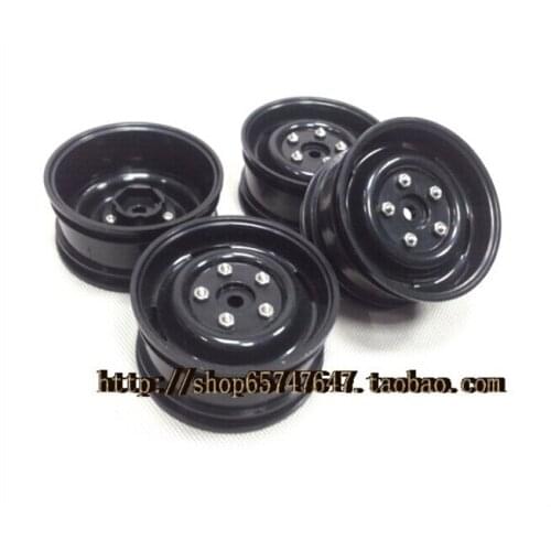 4PCS Black 1.9" wheels/Rims Hex 12mm 1/10 scale RC Rock cralwer Tamiya Hilux Bruiser TF2 SCX10 D90 Cruiser/FJ40 G2 RC88WD Axial