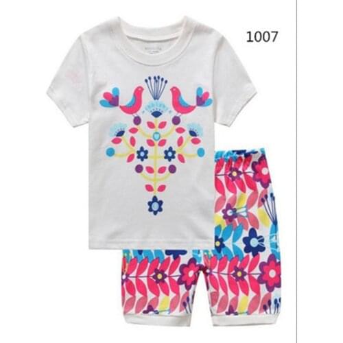 Hot Sale 2PCS Kids Baby Pajamas Set Toddler Boy Girls Cotton Pijamas Short Sleeve Pyjamas Suits Tops Pants Sleepwear Underwear