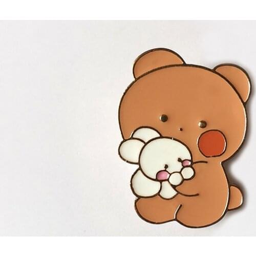 Fashion Enamel Pin Cartoon Animal Brooches For women Bear Lapel Pins Wholesale Badges Gift for Kids Girl