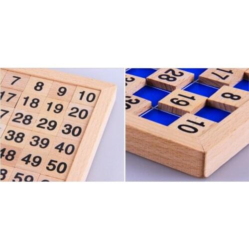 Montessori Math Education Materials - Wooden 1-100Consecutive Numbers Blocks Box