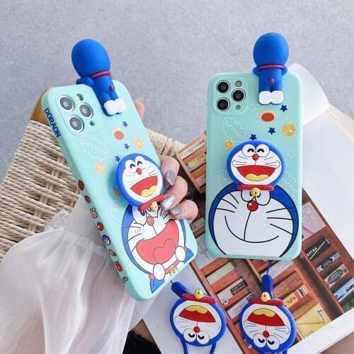 Japan Anime Cat Rabbit Doll Stand Lanyard Soft Silicone Phone Case for Samsung S21 Ultra S21 S10 Note 10 Lite M62 F62 J4 Plus J3
