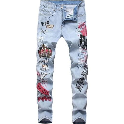 2021 New Fashion Design Causal Denim Pants Plus Size 42 Skinny Men Jeans pantalon homme