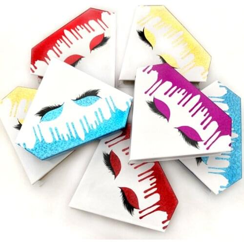 Wholesale False Eyelash Magnetic Packaging Diamond Box Custom Logo Package 3d Mink eyelashes Holography Empty Boxes