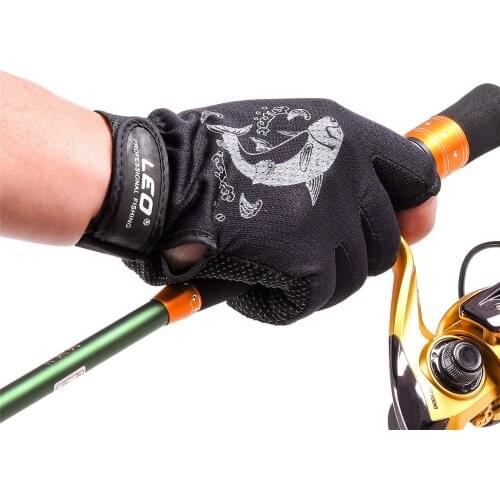 1 Pair 3 Fingerless Fishing Gloves Breathable Quick Drying Anti-slip Fishing Gloves Winter Fishing for Unisex Carp Finger Gloves