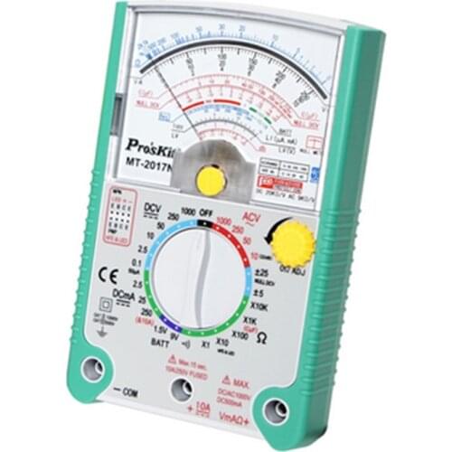 Proskit MT-2017N AC/DC Analog Graph Pointer Multimeter Ammeter Resistance Capacitance Diode Volt Amp Ohm hFE LED Meter