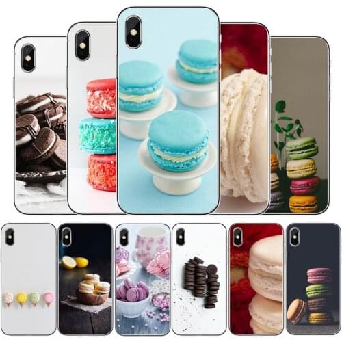 Dessert ice cream Macaron Food Transparent phone case For iphone 12 11Pro Max 11 XR XS Max X 8 7 6 6S Plus 5 5S SE 2020 Cover