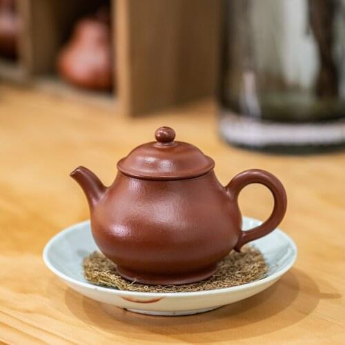 Yixing recommended kung fu tea set undressed ore Zhao Zhuang dahongpao pear skin zhu mud pan pot of small capacity