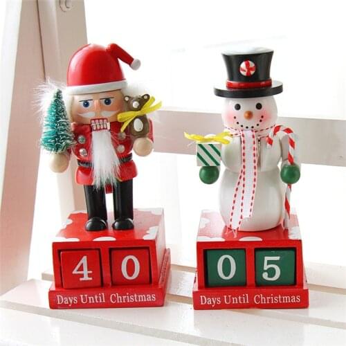 Nutcracker Puppet Advent Calendars Christmas Decorations Ornaments Wooden Figures Toy Countdown Calendars New Year Date Reminder