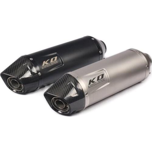 51mm Universal Motorcycle Exhaust Tail Pipe With Silencer 440mm Stainless Steel And Carbon Fiber For ATV Street Bike