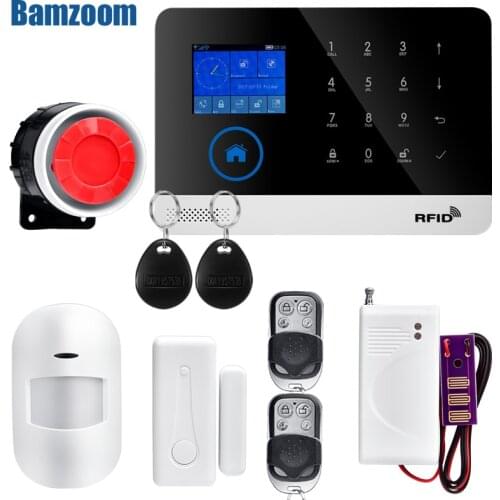 WIFI GSM Home Burglar Alarm System GPRS Touch Keyboard English Russian Spanish German Polish Italian French Android IOS APP