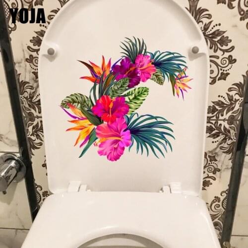 YOJA 26.7CM×25.1CM Colored Flower Branches Wall Sticker Home Bedroom Decoration Toilet Decals T1-2583