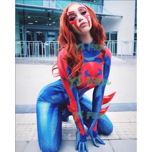 2099 Superhero Woman Costume Kids Adult Halloween Costume Spandex 3D Print Woman Cosplay Zentai Costume, Just Bodysuit