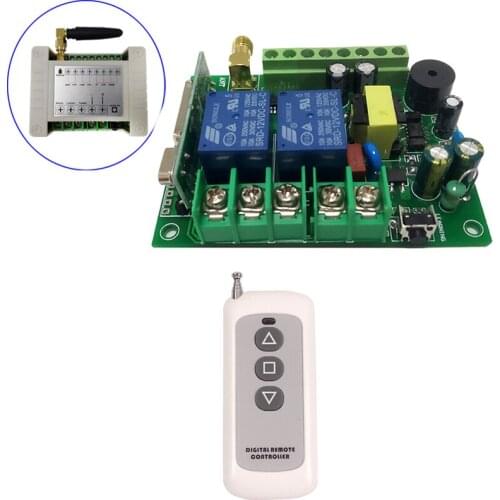110V 220V 2CH 10A Motor Remote Control Switch Motor Forwards Reverse Up Down Stop Door Window Curtain Wireless Limited Switch
