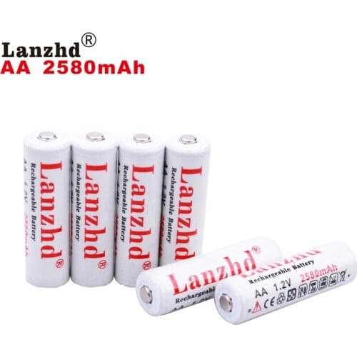 16pcs 1.2 V batteries AA 1.2V primary aa battery Pro AA 2580mAh 1.2 V NI-MH For flashlight toy preheated rechargeable battery