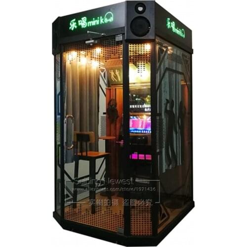 2 Players Coin Operated Jukebox Video Music House Box Practice Song Singing Room Karaoke Black KTV Booth Indoor Arcade Machine