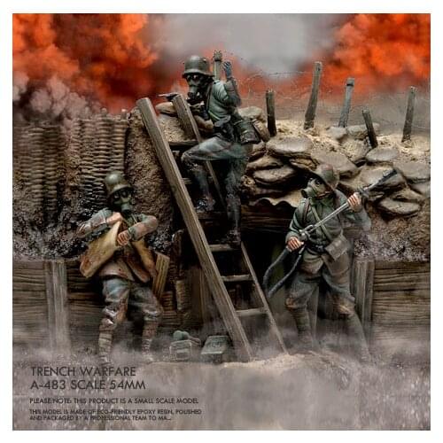 54MM Resin model kits DIY figure colorless and self-assembled (Include scene) A-483