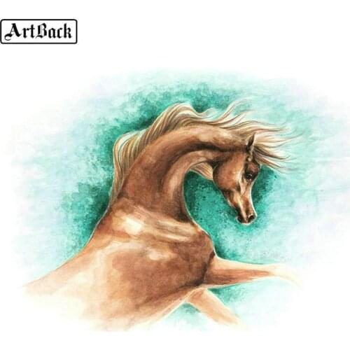 ARTBACK 5d diy diamond painting horse pattern full square drill diamond embroidery resin diamond mosaic animal sticker