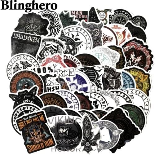 CA706 50pcs/set Viking vintage Pvc Waterproof Stickers For diy scrapbooking decals Luggage Skateboard Phone Laptop Bicycle Wall