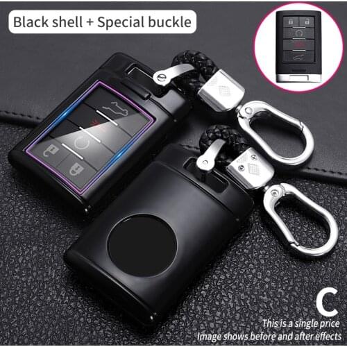 Carbon Fiber Car Smart Key Cover Case Fob For Cadillac DTS STS Escalade CTS SRX XTS ATS C7 2021 Protect Shell Accessories