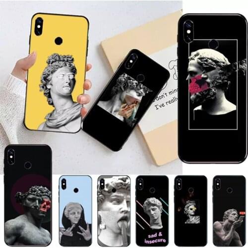 Statue Davie art pattern Phone Case For Xiaomi Redmi note 7 8 9 t k30 max3 9 s 10 pro lite Luxury brand shell funda coque