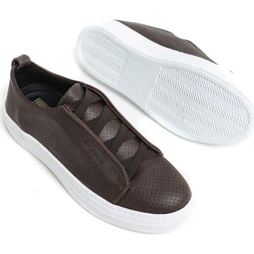 Chekich Mens Shoes Brown Elastic Band Artificial Leather 2021 Spring Season Solid Casual Breathable New Sneakers Comfortable Footwear Height Increase Outsole Office Fashion Lightweight Wedding Suits CH011 V4