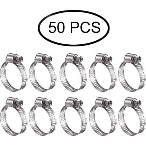 HOT Hose Clamp Stainless Steel Adjustable 13-19mm Range Worm Gear Hose Clamp Water Pipe Clamps NDS66