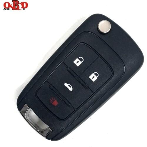 HKOBDII New Flip Remote Car Key 4 Buttons 315/433MHz with ID46 Electronic Chip For Chevrolet Malibu