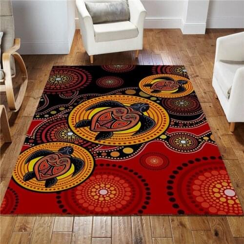 Aboriginal Turtles Australia Indigenous Painting Art Rug Non-slip Mat Dining Room Living Room Soft Bedroom Carpet