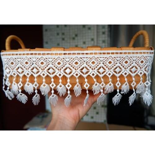 National wind fringed milk silk polyester water-soluble lace fabric apparel skirt stitching accessories