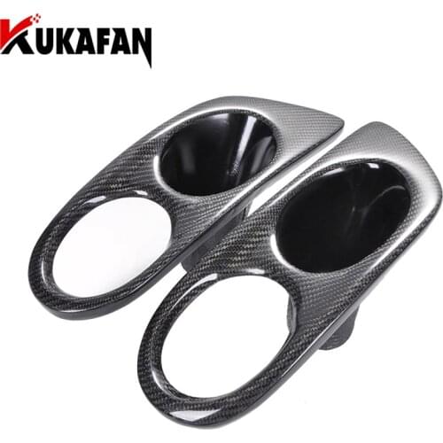 2pcs Real Carbon FiberCar Fog Light Covers Lamp Hoods for BMW 3 Series E46 M3 2 Doors 2001-2006 Surround Air Duct Frame Hole