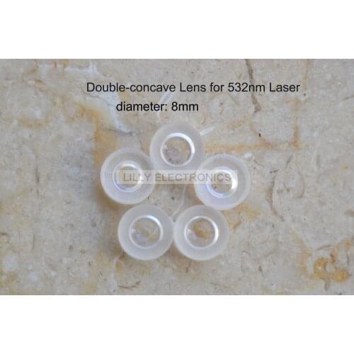 5pcs Double Convex Glass Lens 8mm for 532nm Green Laser Module Beam Expander