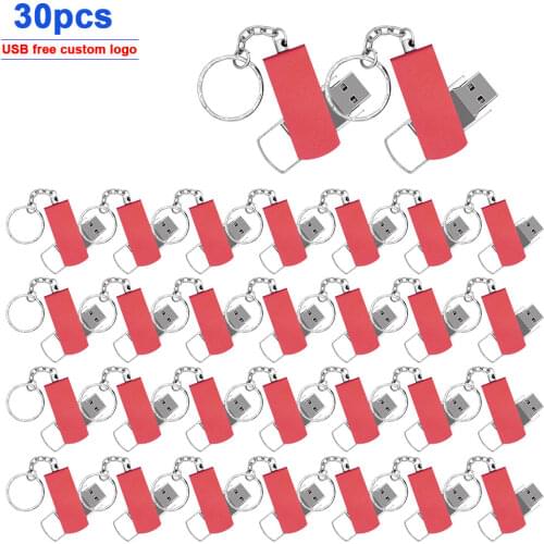 30pcs/lot Metal Pendrive 2.0 32GB 64GB 16GB 8GB 4GB High Speed Usb Flash Drive Memory Stick U Disk Free Custom Logo & Shipping