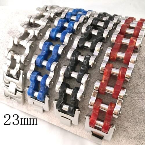 Top Design Punk Mens Women Gothic 316L Stainless Steel Biker Bracelets Motorcycle Biker Chain Silica Gel Bracelet Jewelry