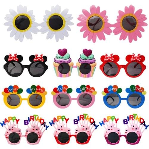 Birthday Party Sunglasses, Funny Happy Birthday Glasses Tropical Fancy Dress Favors Fun Birthday Party Photo Booth Props Supplie