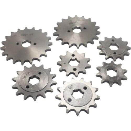 Front Engine 520 20mm 10T 11T 12T 13T 14T 15T Teeth Chain Sprocket With Retainer Plate Locker for Motorcycle Dirt Bike ATV