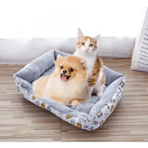 Cat Cushion Warm Rectangular Medium Large Dog Cushions Bed Cotton Thickened High Elastic Comfort Pet Supplies Cama Para Gato