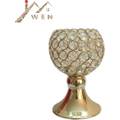 Simple Crystal Candle Holder Gold Candlestick Candle Lantern Wedding Centerpieces Table Candelabra For Home Party Decoration