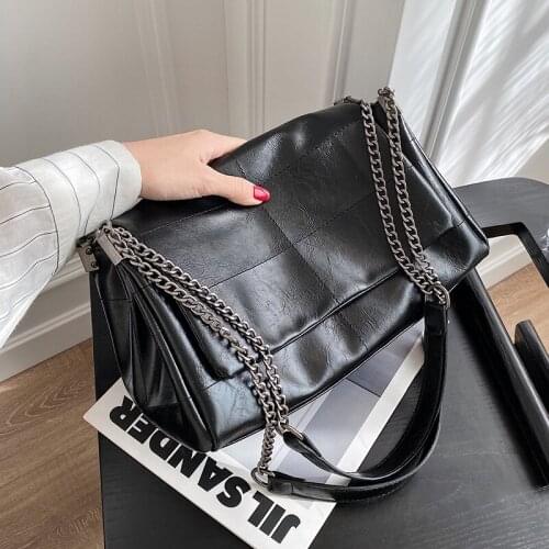 Big Totes Luxury Brand Women PU Leather High Capacity Chain Shoulder Crossbody Bag Female Winter Handbags